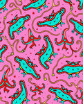 Whimsical Dragon Rodeo Pink Rug