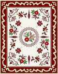 Ornate Bloom Medallion Border Accent Rug