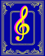Bold Blue Treble Clef Harmony Rug