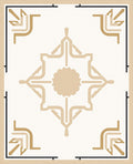 Neutral Beige Art Deco Medallion Rug