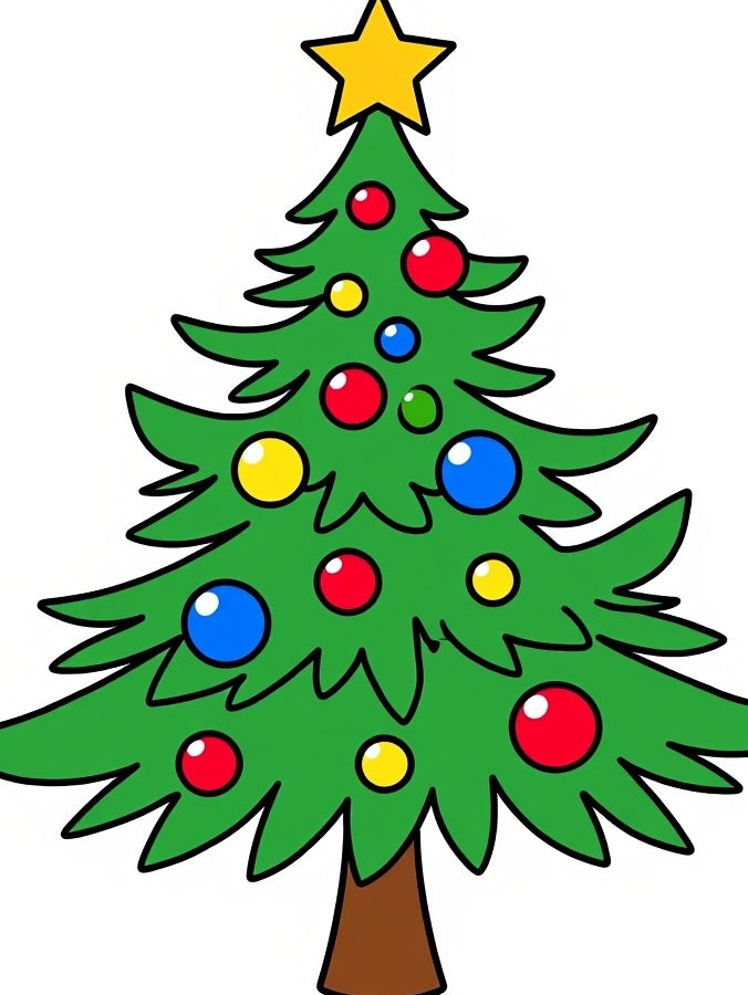Whimsical Green Christmas Tree Ornaments Rug