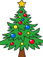 Whimsical Green Christmas Tree Ornaments Rug