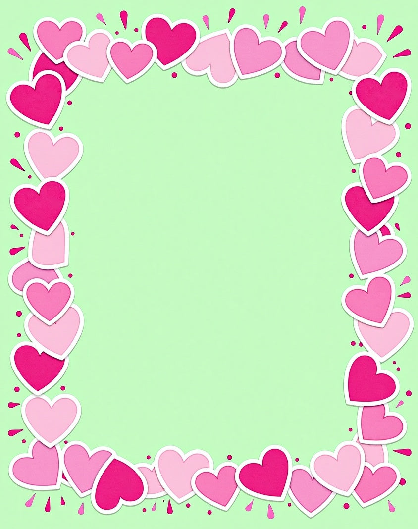 Pink Hearts Border With Splashes Rug