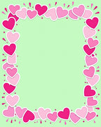 Pink Hearts Border With Splashes Rug