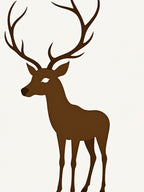 Brown Deer Silhouette Large Antlers Rug