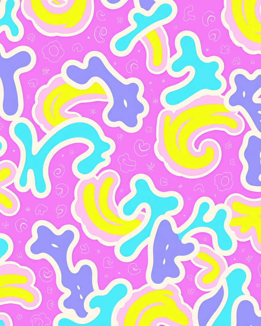 Rad Vibrant Pink Abstract Flow Rug