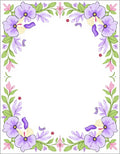 Lavender Floral Border Garden Accent Rug