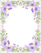 Lavender Floral Border Garden Accent Rug