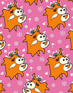 Whimsical Orange Creature Snowflakes Rug