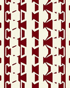 Crimson Cream Geometric Stripe Rug