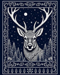 Midnight Deer Forest Night Sky Rug
