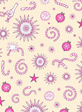 Pink Festive Holiday Elements Rug