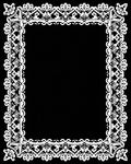 White Ornate Floral Lace Frame Rug