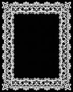 White Ornate Floral Lace Frame Rug