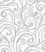 Ornate Black Scroll Leaf Vine Rug