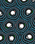Black Blue Red Abstract Geode Rug