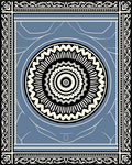 Contrasting Black Cream Mandala Border Rug