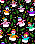 Happy Snowmen And Pine Sprigs Rug