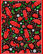 Festive Red Green Sled Candy Canes Rug