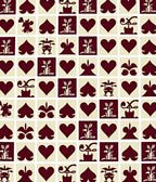 Deep Red Court Card Squares Rug