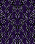 Deep Purple Scrollwork Baroque Rug