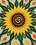 Vibrant Yellow Sunflower Mandala Rug
