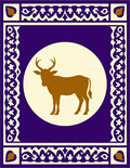 Deep Purple Golden Antelope Medallion Rug