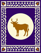 Deep Purple Golden Antelope Medallion Rug