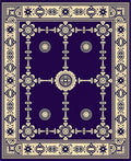 Deep Violet Creamous Floral Mandala Rug