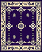 Deep Violet Creamous Floral Mandala Rug