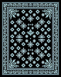 Aqua Snowflake Blooms Border Rug