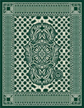 Emerald Green Intricate Floral Medallion Rug