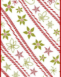 Red Green Poinsettia Snowflake Stripes Rug