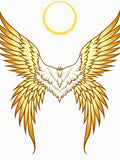 Golden Feathered Wings Halo Rug