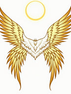 Golden Feathered Wings Halo Rug