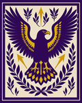Majestic Purple Eagle Laurel Border Rug