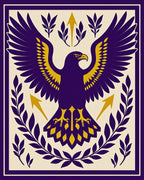 Majestic Purple Eagle Laurel Border Rug