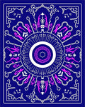 Deep Blue Fanciful Mandala Rug