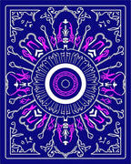 Deep Blue Fanciful Mandala Rug