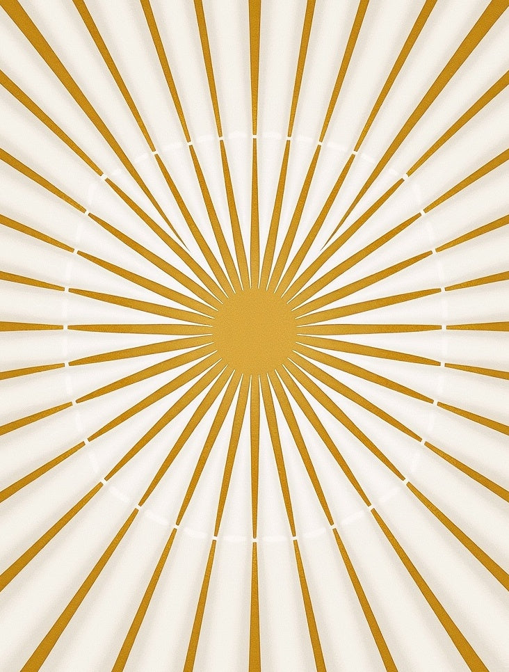 Golden Sunburst Rayburst Rug