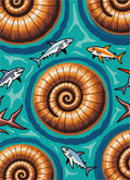 Sharks and Seashells Ocean Swirl Rug