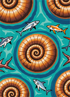 Sharks and Seashells Ocean Swirl Rug