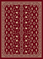 Crimson Ivory Ornate Floral Vine Rug
