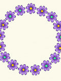 Purple Daisy Wreath Cream Background Rug
