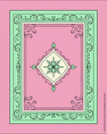 Pink Mint Scroll Medallion Rug