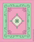 Pink Mint Scroll Medallion Rug
