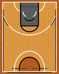 Realistic Wood Basketball Court Area Rug