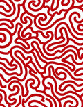 Crimson Swirl Continuous Line Rug