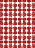 Vibrant Red Floral Medallion Stripe Rug