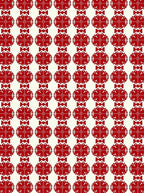 Vibrant Red Floral Medallion Stripe Rug